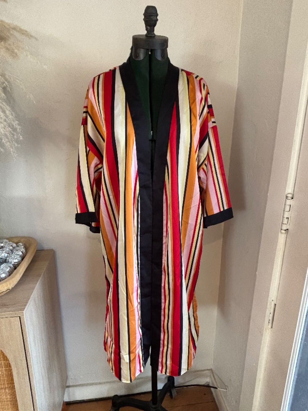 Striped colorful kimono